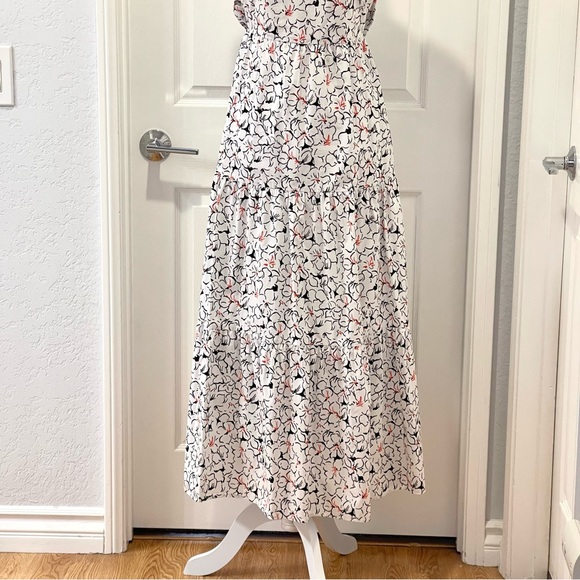 Zara Blogger's Favorite White Floral Printed Bow Tie Back Midi Dress Siz… - Picture 9 of 12